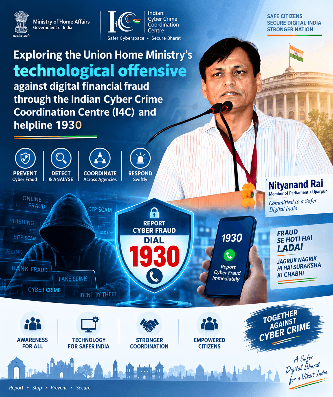 Zero Tolerance against Cybercrime: How I4C and Helpline 1930 Protect Indian Citizens